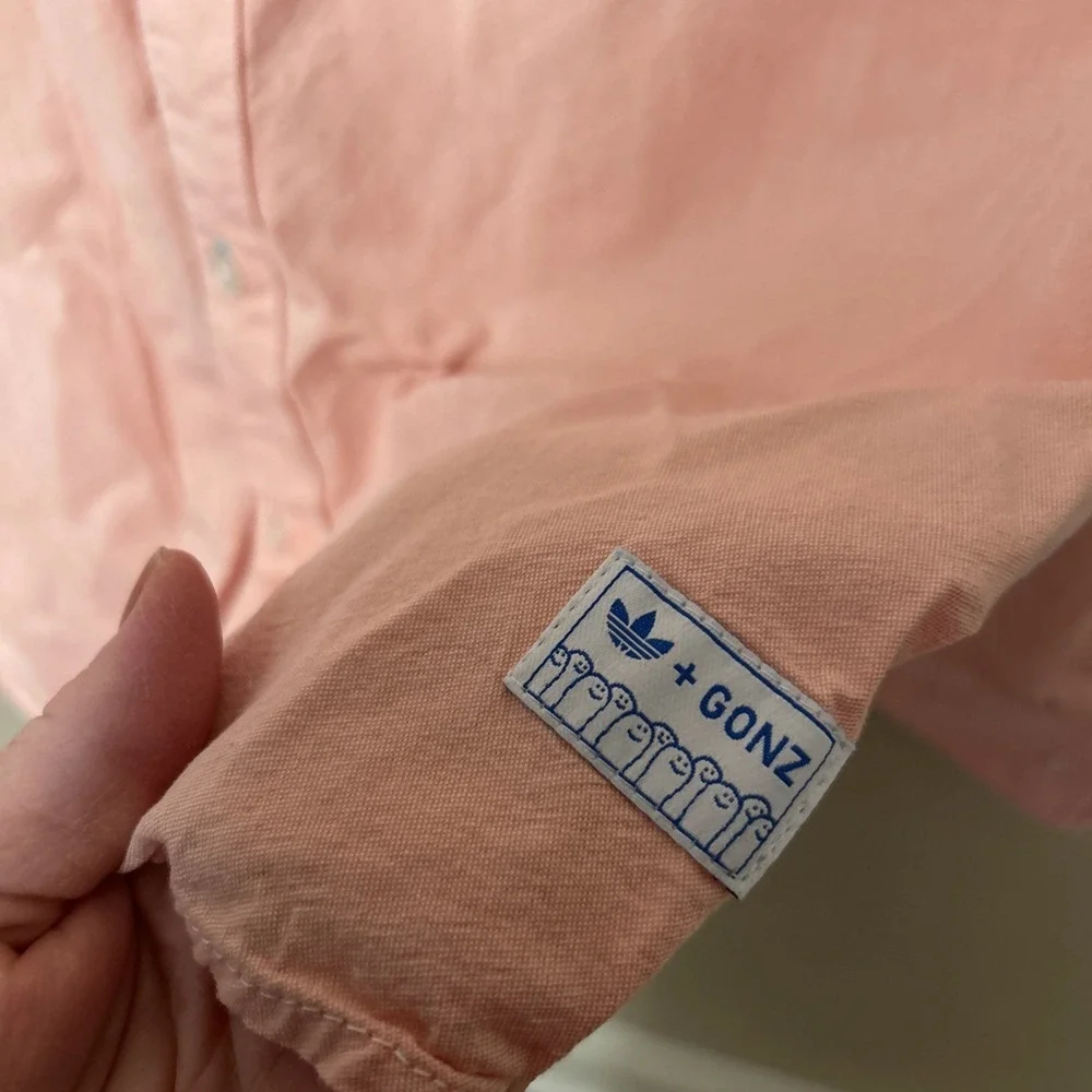 Adidas Skateboarding XL‎ Peach Long Sleeves Pocket Front Shirt